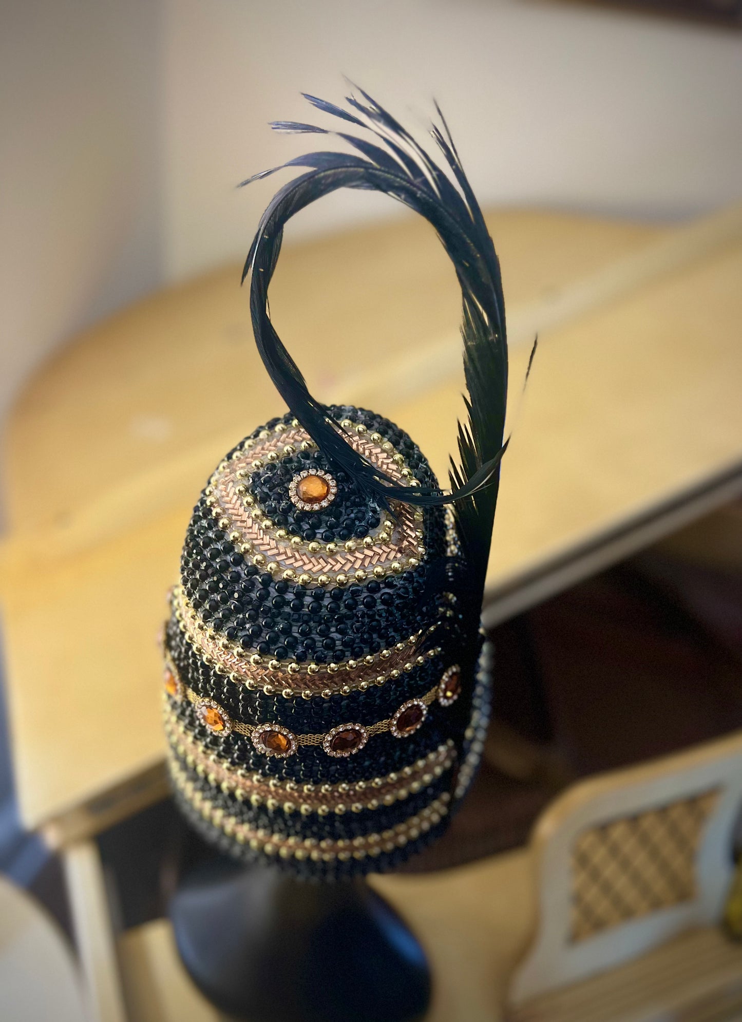 Egyptian Black and Gold Shimmer Crown