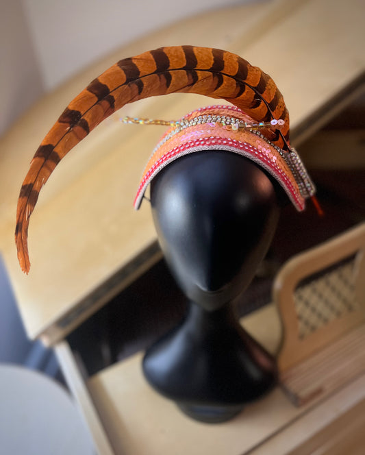 Orange Headband Fascinator