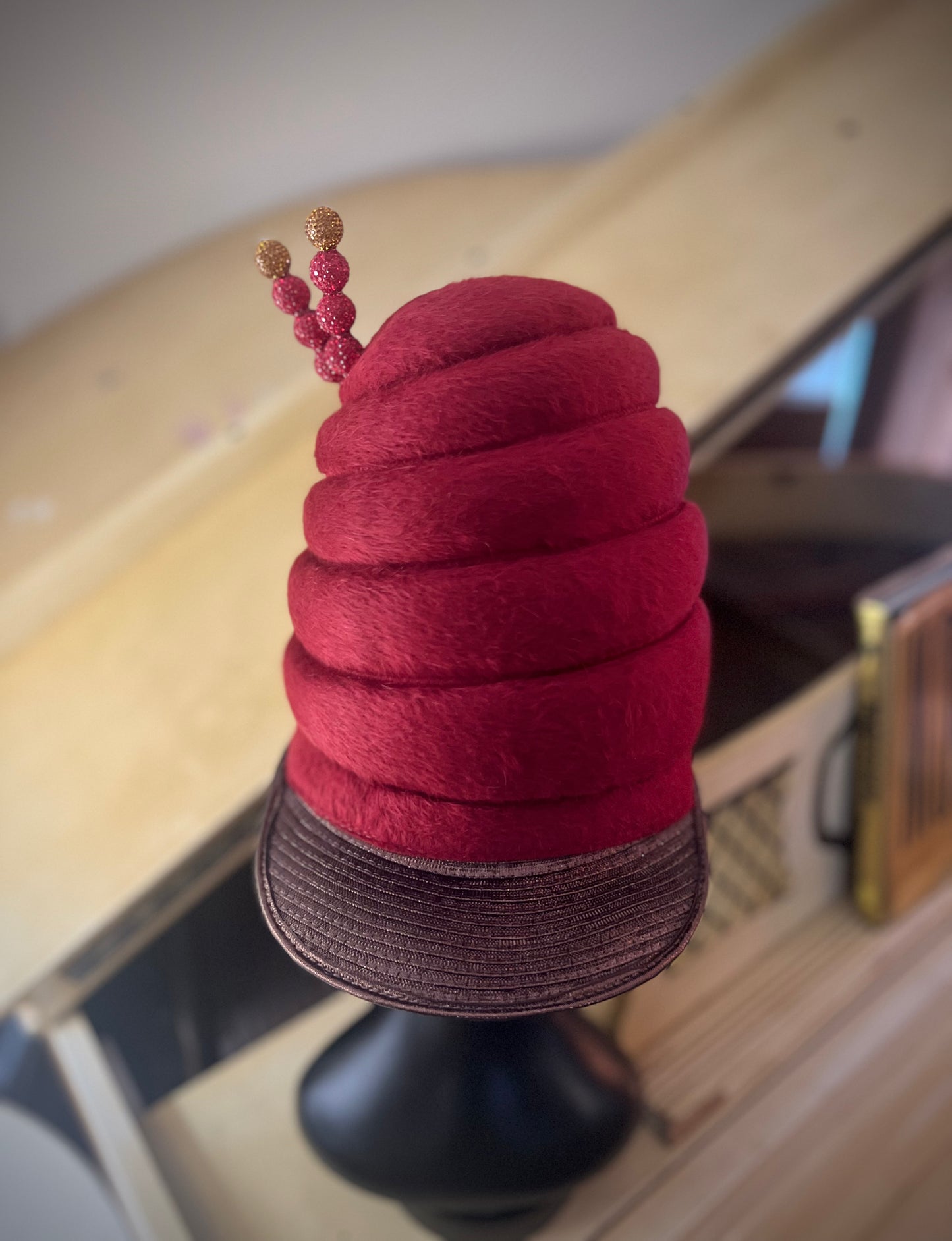 Wine & Brown Karat Fur Felt Captain Crown