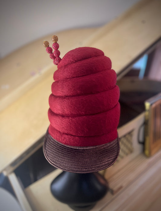 Wine & Brown Karat Fur Felt Captain Crown