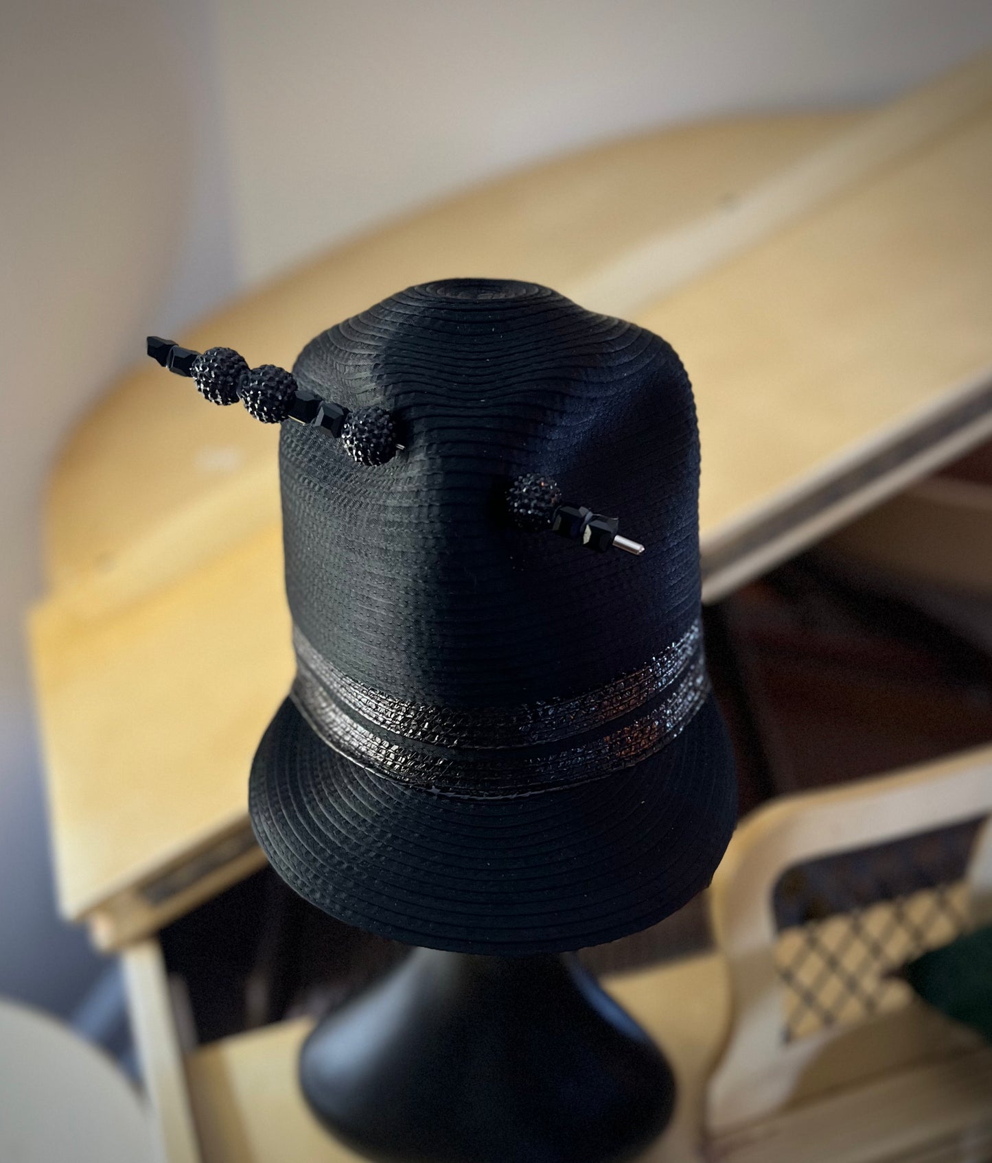 Black Satin-Starbright Captain Crown