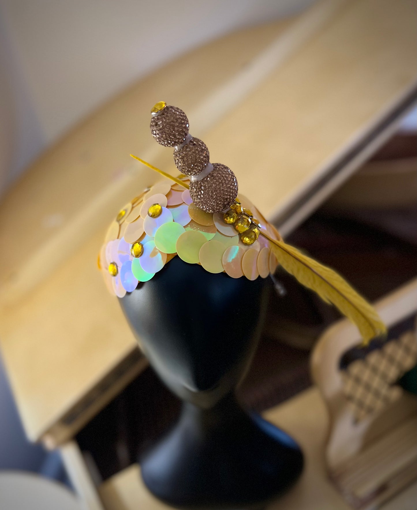 Yellow Double Teardrop Fascinator