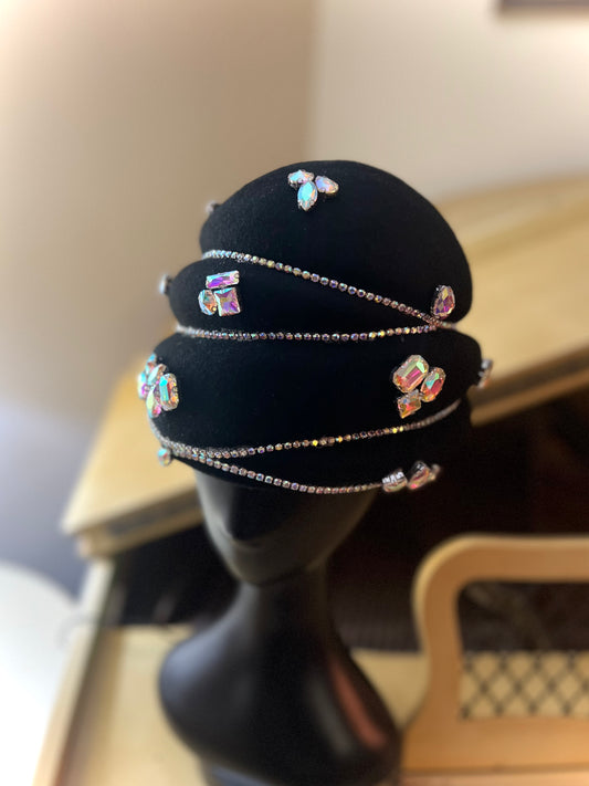 Simplistic Black Felt Turban
